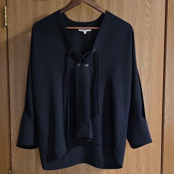 IRO Alis Lace-Up V-Neck Blouse - Picture 2 of 13